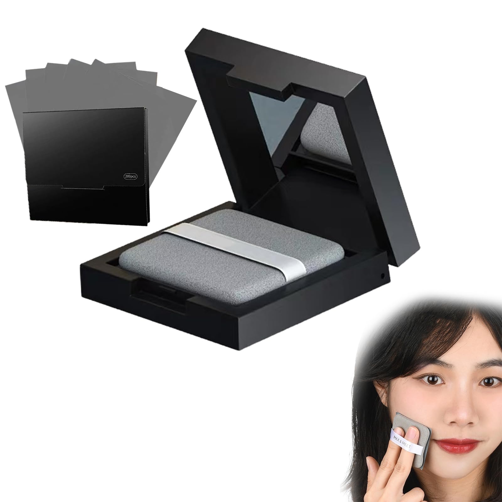 Amazon | nalaina あぶらとり紙 パフミラー付き 【300枚入】油取り紙